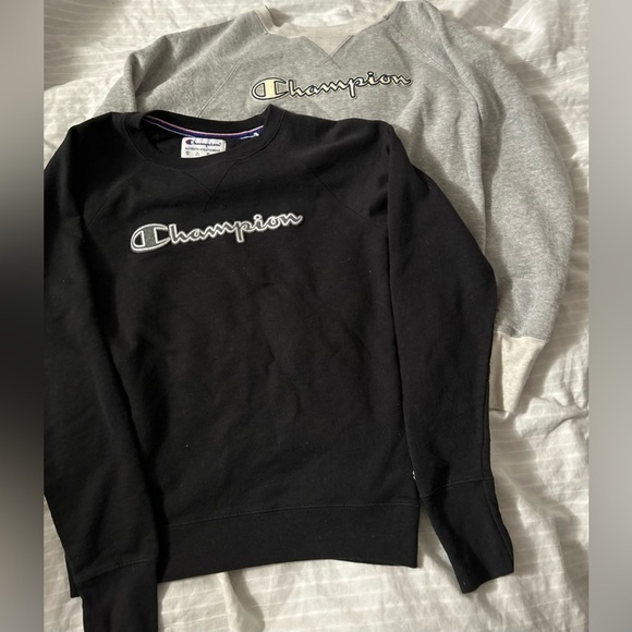 Vtg Champion Pullover Sweatshirt Womens  Lot Of 2 Gray/Black Cotton Retro Sz XS - Picture 1 of 12